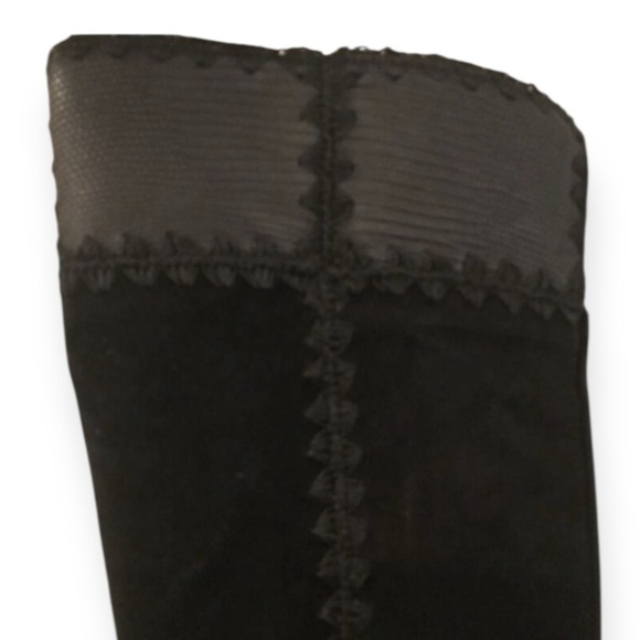 Sergio Rossi Over-the-Knee Boots Black Suede Leather - Picture 11 of 14